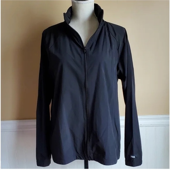 PINK VICTORIA'S SECRET BLACK ANORAK HOODIE SIZE L/XL NWT - Picture 1 of 7